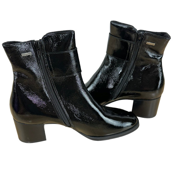 Paul Green NWOB Panache Waterproof Patent Leather Black Bootie Size 7 UK US 9.5 - Picture 5 of 9